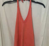J.Crew Coral Knit V-Neck Halter Top - Image 1
