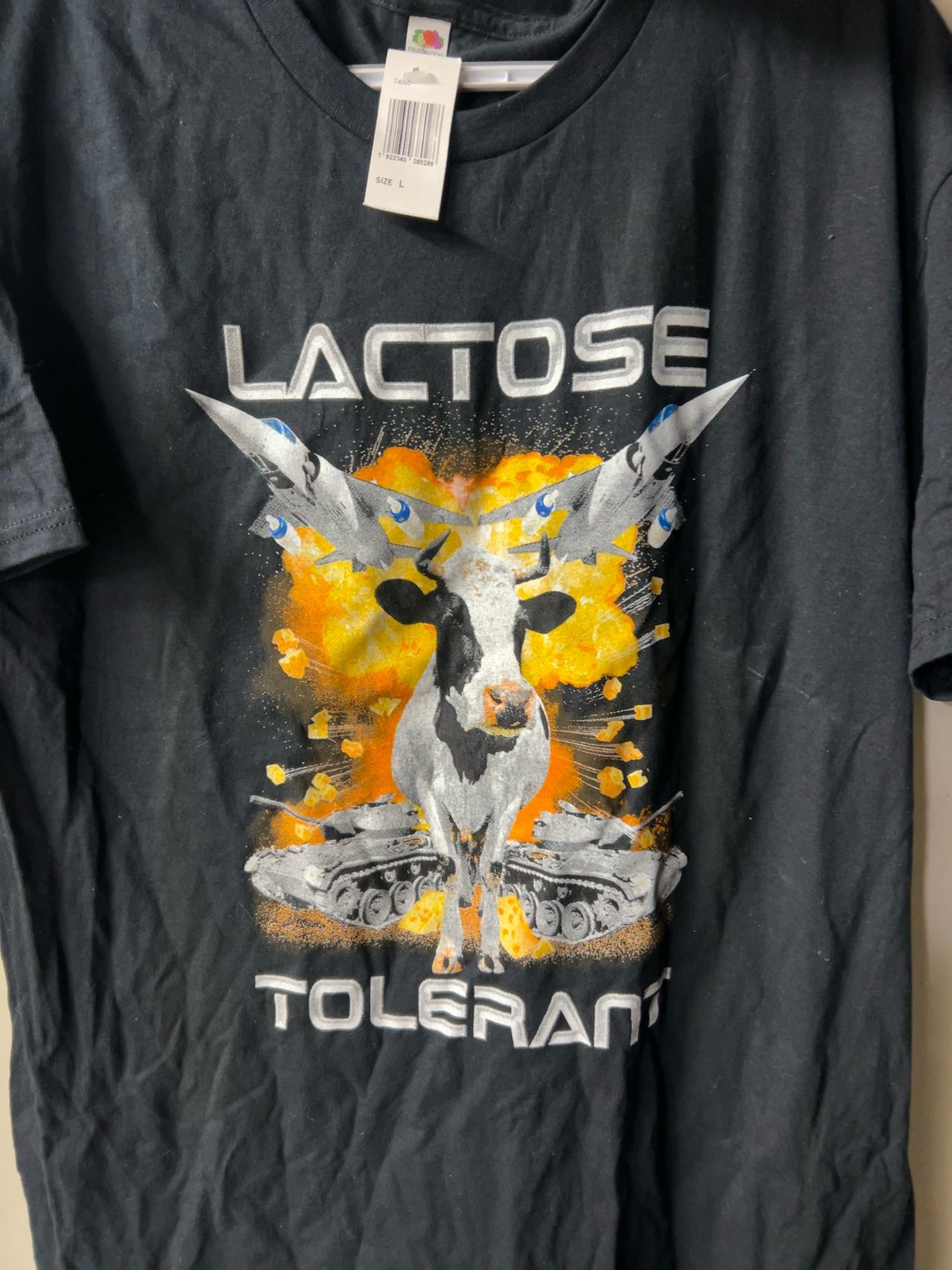 Lactose Tolerant Graphic T-Shirt size L