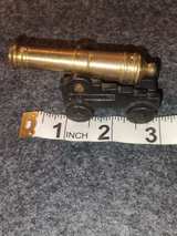 Vintage Miniature Brass Cannon on Cast Iron Carriage - Image 2