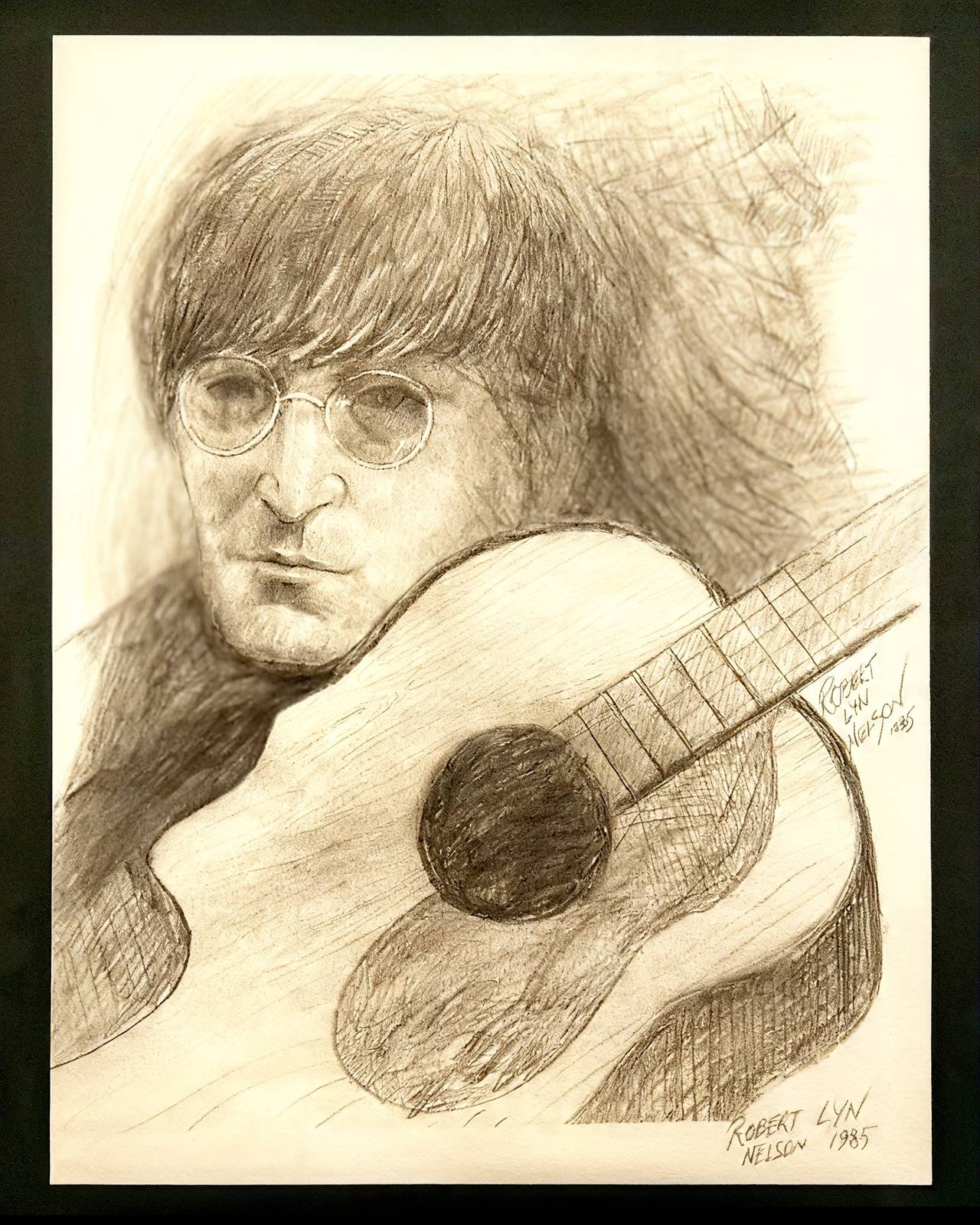 Robert Lyn Nelson John Lennon Original Drawing 1985