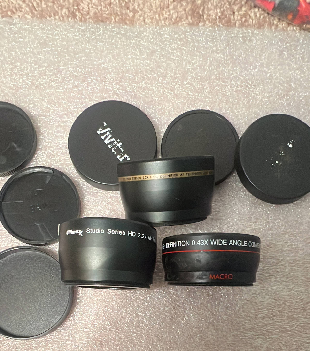 Vivitar 2.2x Telephoto & Ultimax 0.43x Wide Angle Lens Set