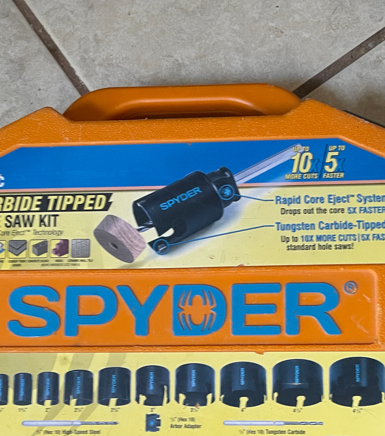 Spyder 9-Piece Tungsten Carbide Tipped Hole Saw Kit
