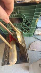 Vintage Brass Fireplace Tool Set with Stand - Image 4