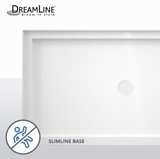 DreamLine SlimLine 54 in. x 32 in. Single Threshold Alcove Shower Base in White with Center Drain - Image 5