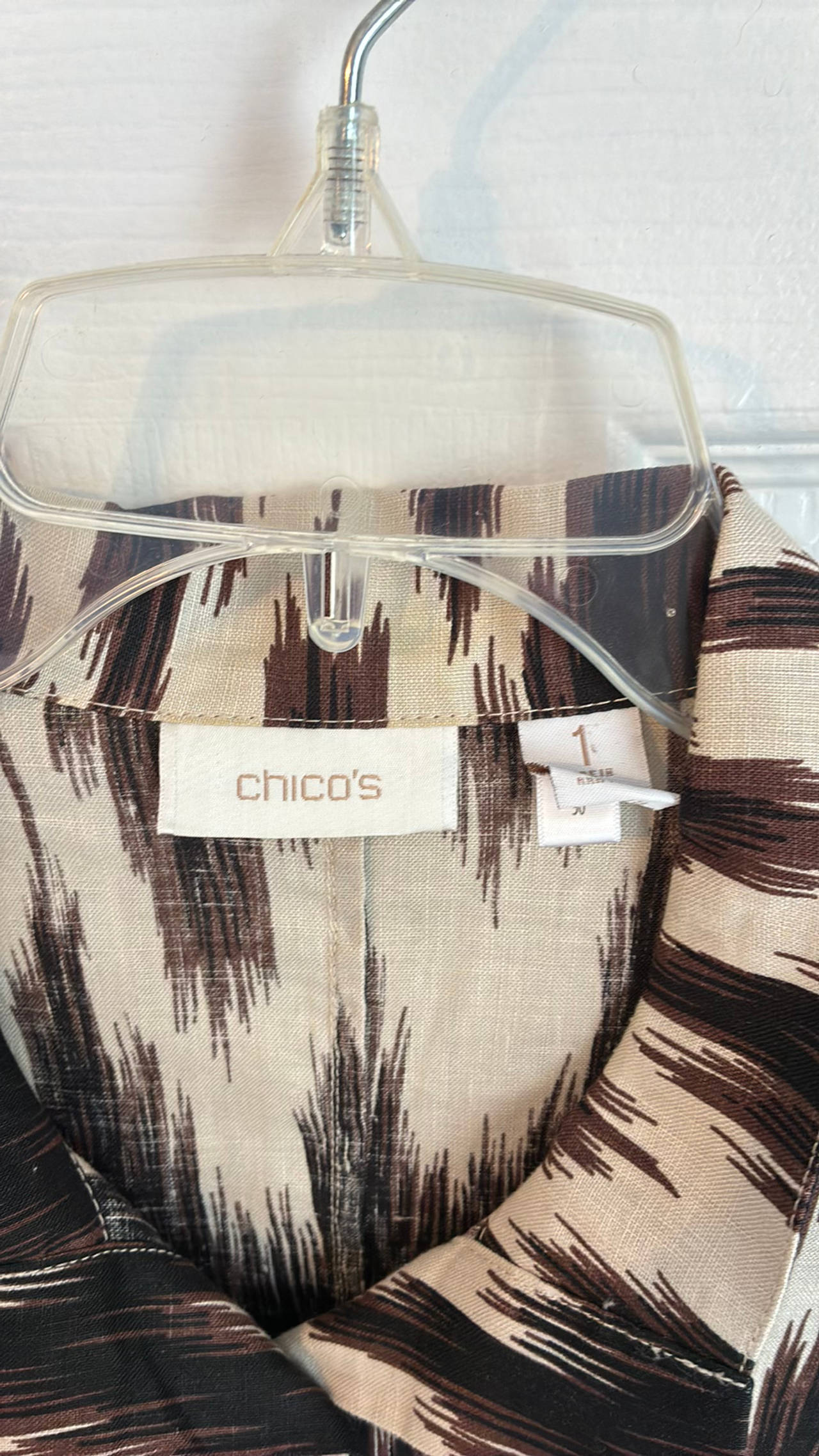 Women's Ikat Print Button-Up Blouse