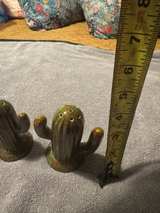 Vintage Green Cactus Ceramic Salt and Pepper Shakers - Image 5
