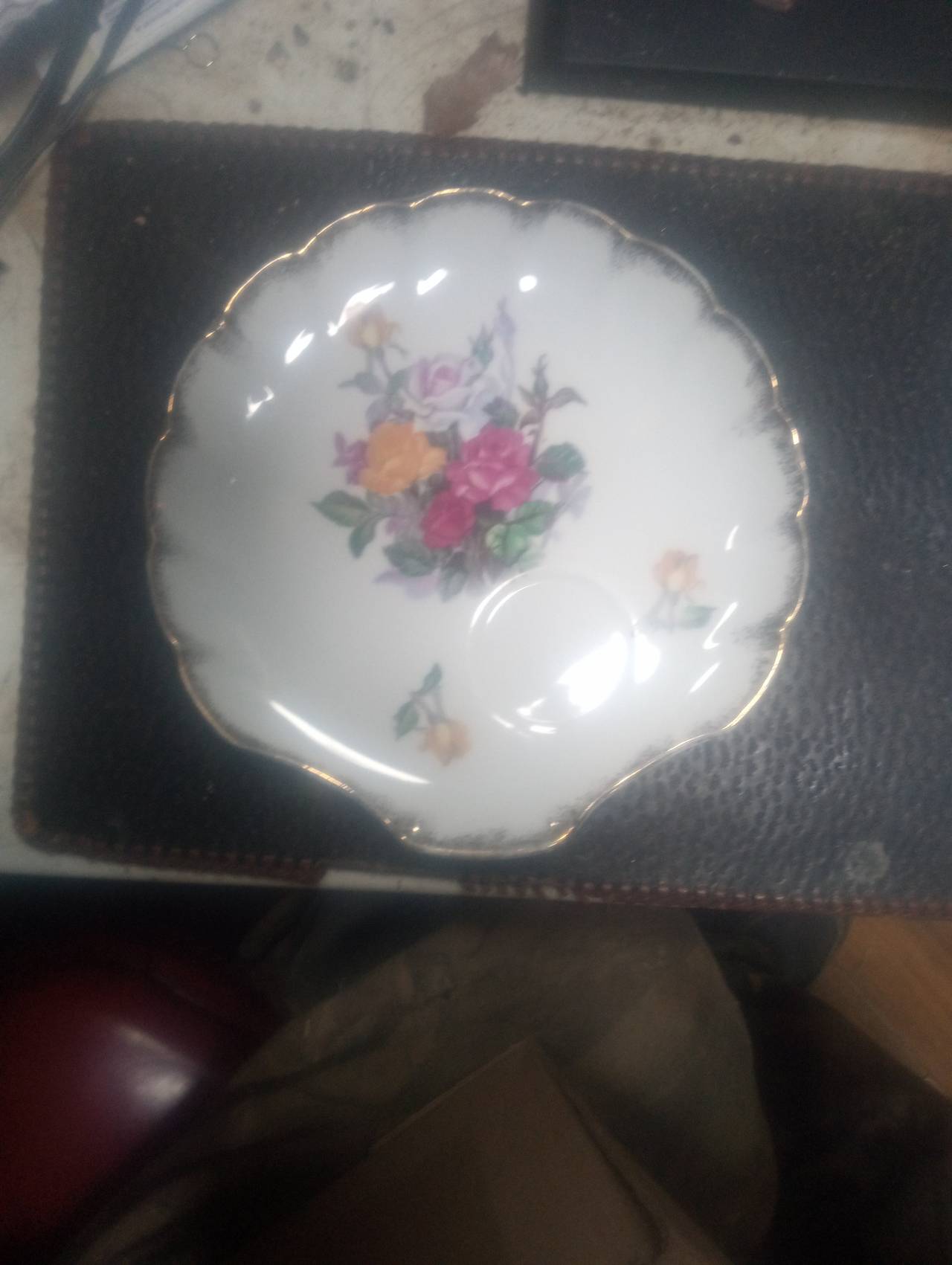 Vintage Floral Scalloped Saucer Plate