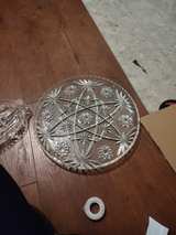 Vintage Pressed Glass Platter and Divided Dish Set - Image 5