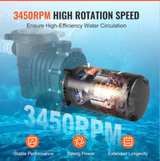 VEVOR 1.5 HP Pool Pump Motor 56J Frame 3450RPM - Image 3