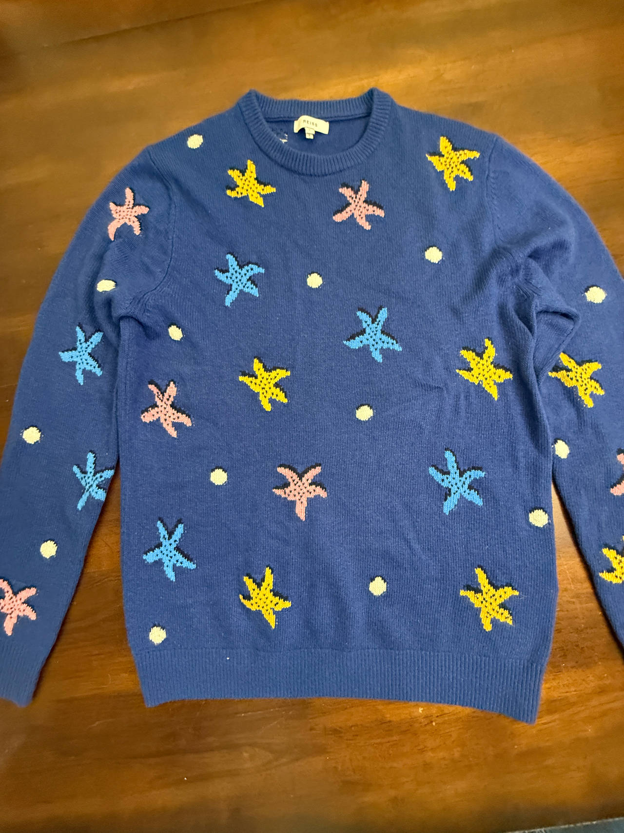 Reiss Starfish Intarsia Knit Sweater Large