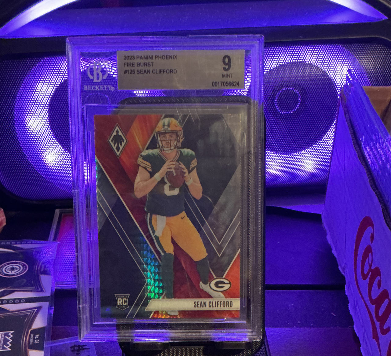 2023 Panini Phoenix Fire Burst Sean Clifford Rookie Card BGS 9