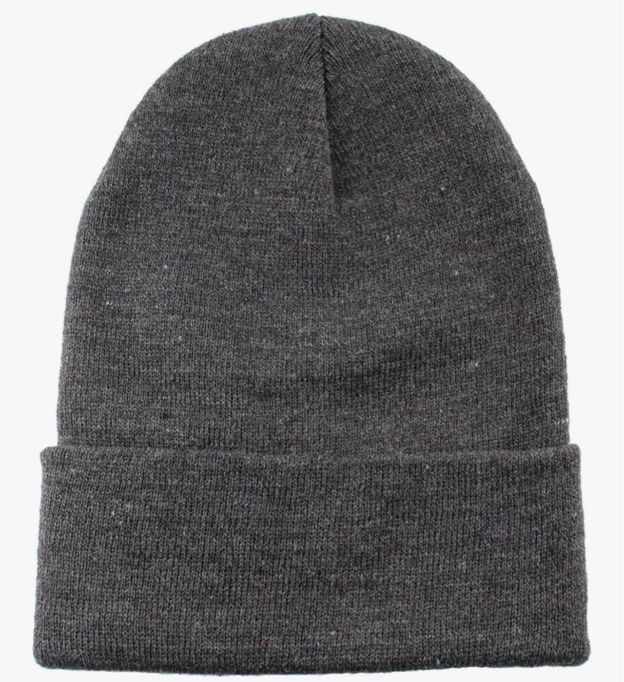 Gelante 3-Pack Dark Gray Men Women Warm Knit Cuffed Plain Beanie Hat