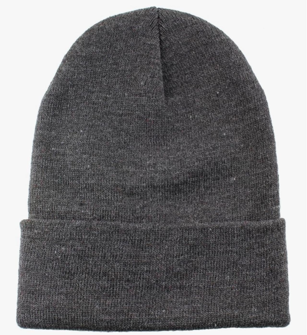 Gelante 3-Pack Dark Gray Men Women Warm Knit Cuffed Plain Beanie Hat