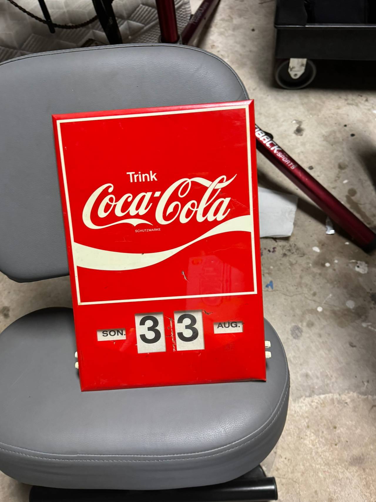 Vintage Coca-Cola German Perpetual Calendar Sign