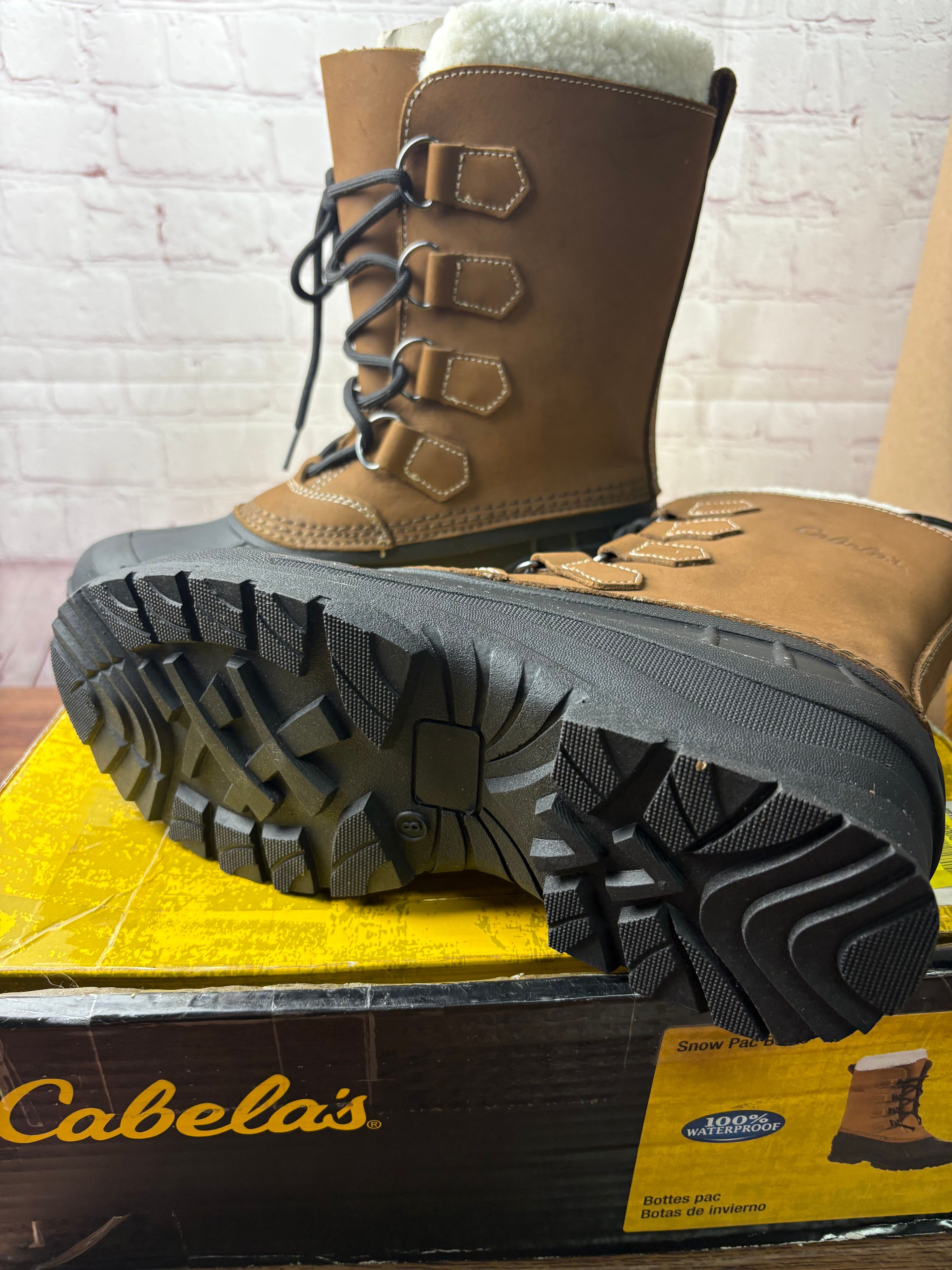 Cabela's Snowpac Pac Boots Brown 8D - Image 4