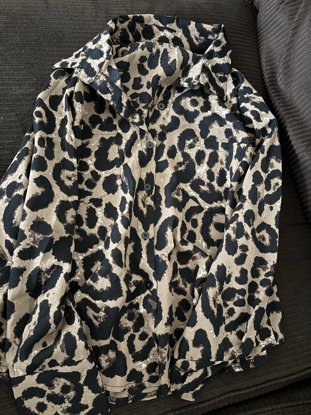 Leopard Print Button-Up Shirt