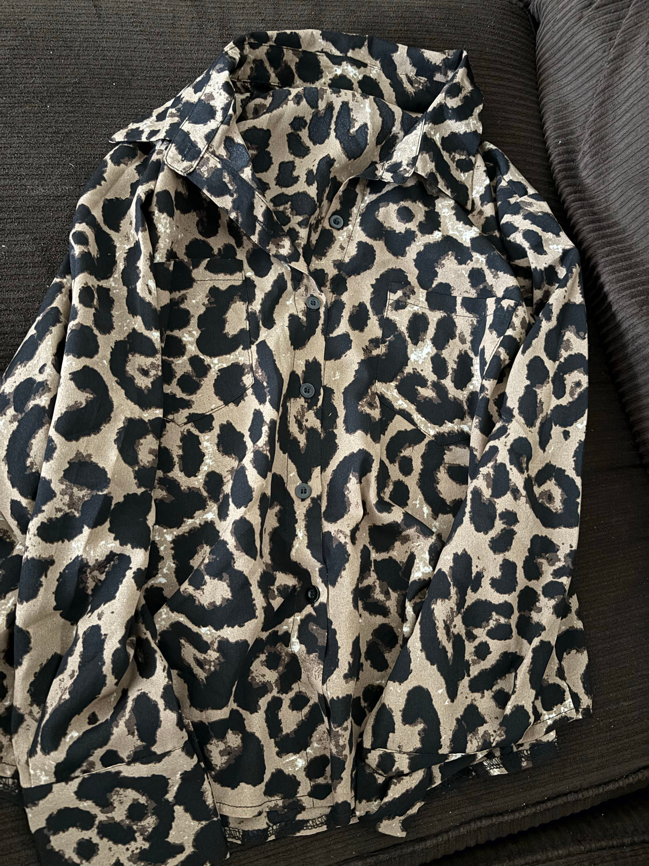Leopard Print Button-Up Shirt
