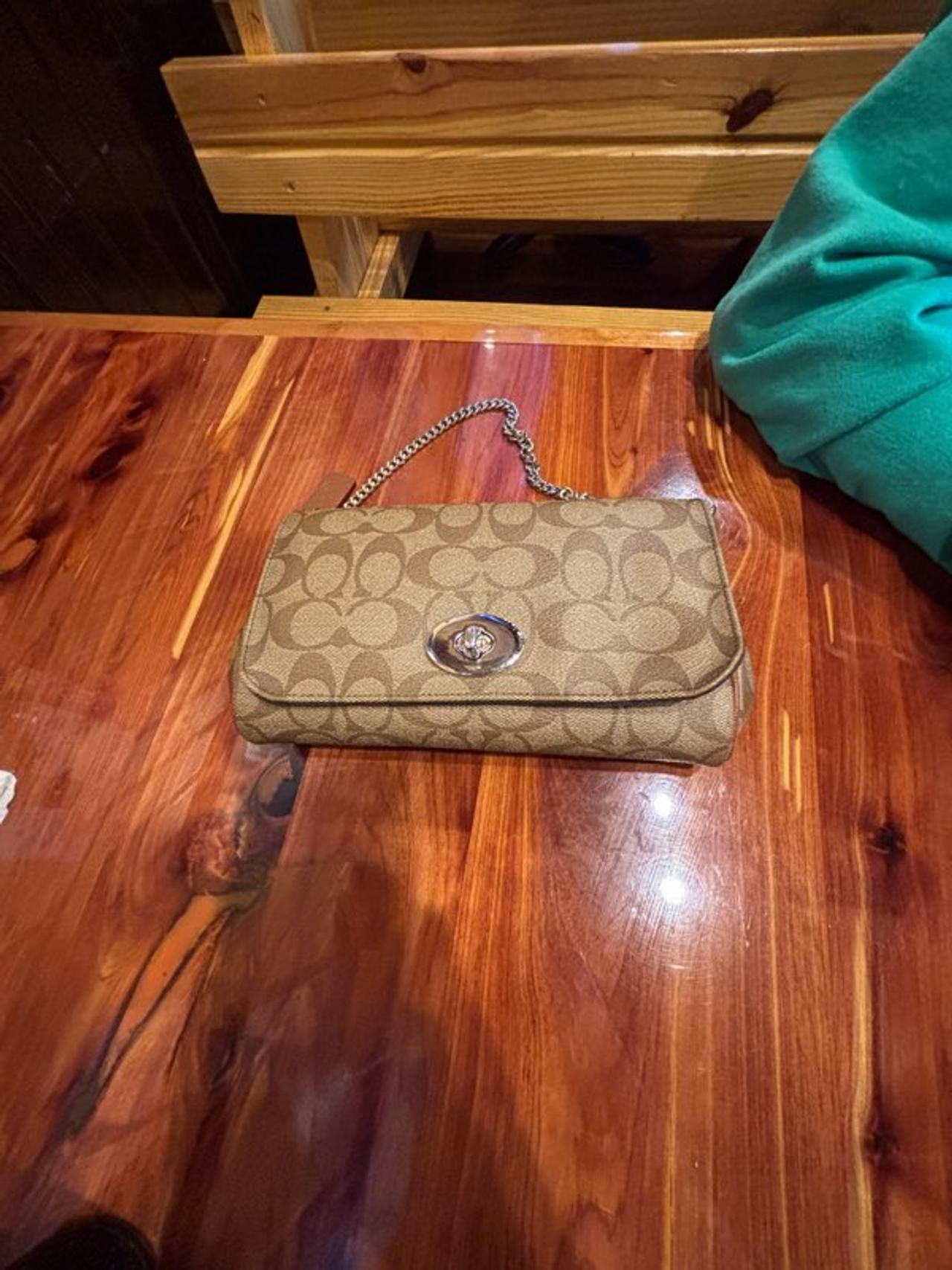 Coach Signature Canvas Clutch