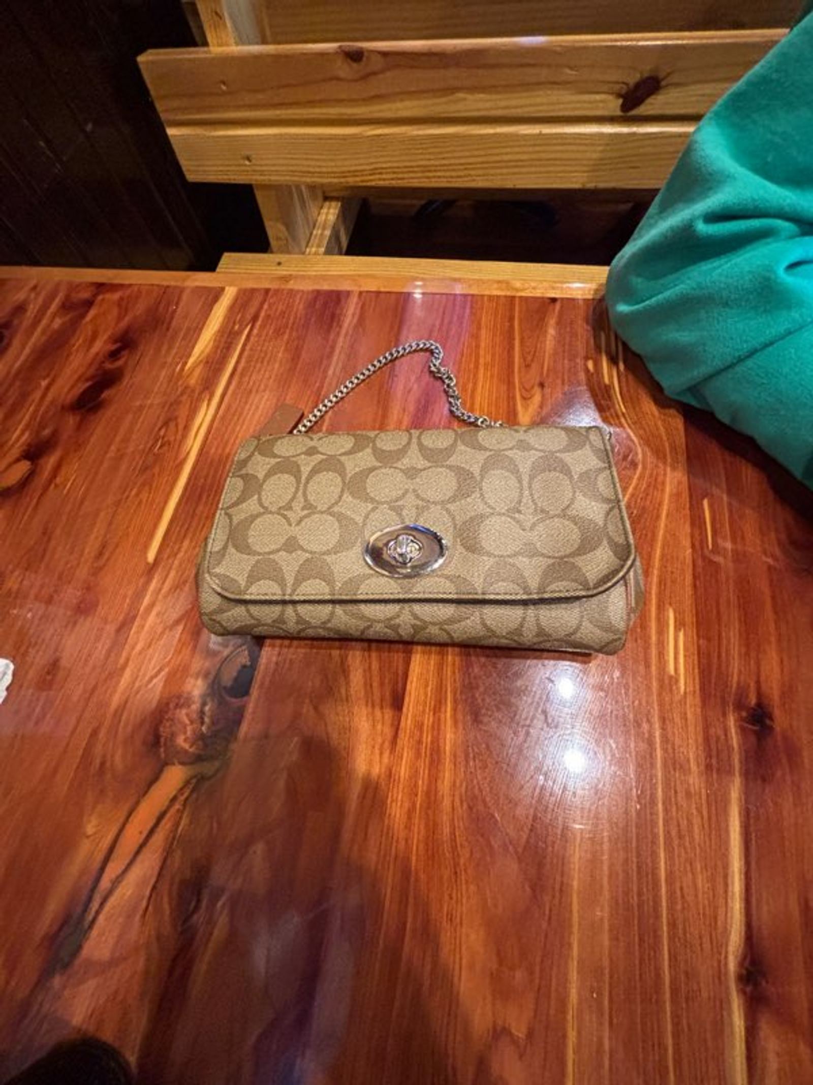 Coach Signature Canvas Clutch