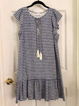Parker Striped Flutter Sleeve Tassel Dress Size S - Image 1