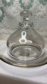 Vintage Glass Cheese Dome and Underplate - Image 3