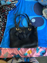 Black Woven Tote Bag - Image 1