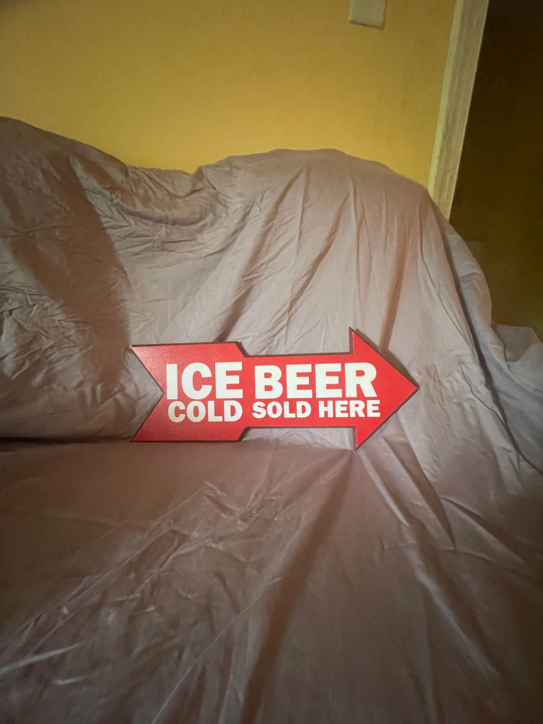 Ice Beer Cold Sold Here Arrow Sign