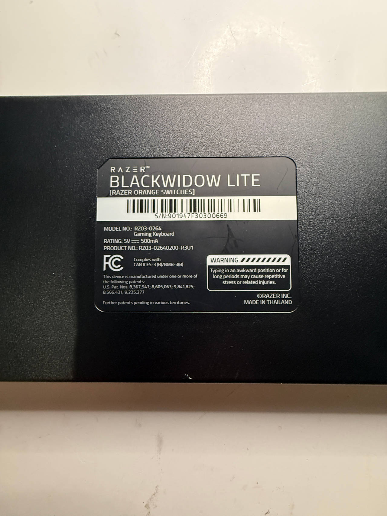 Razer BlackWidow Lite
Rz03-02640200