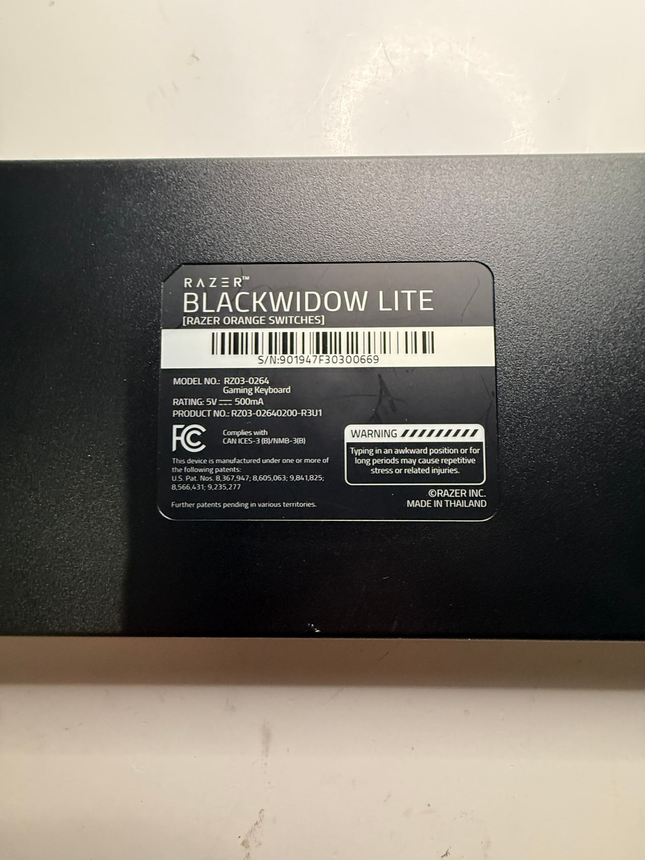 Razer BlackWidow Lite
Rz03-02640200