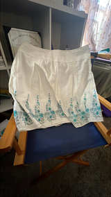 AGB White Skirt with Blue and Green Floral Pattern, Size 12 - Image 3