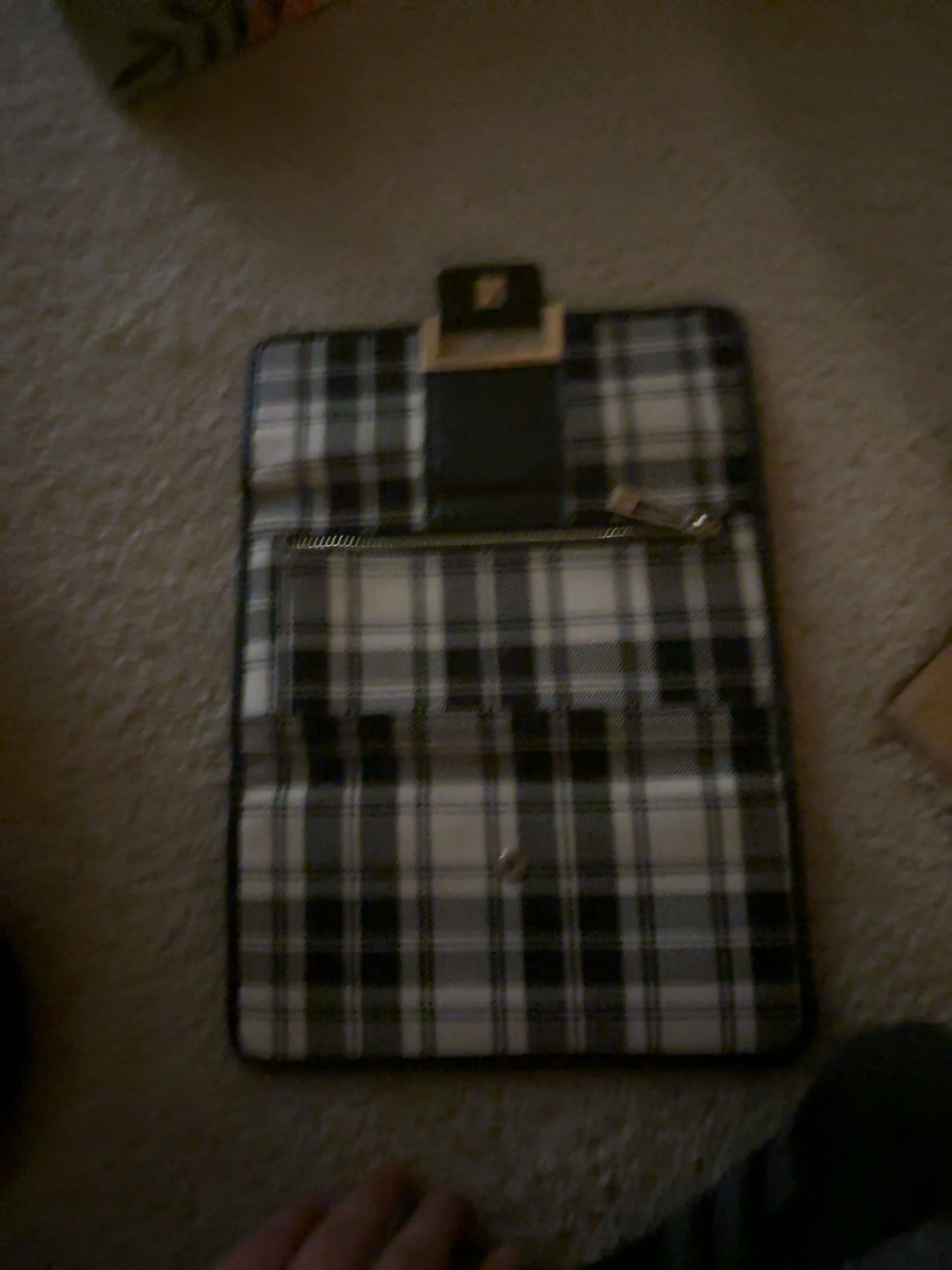 Patricia Nash Plaid Leather Wallet Black/White