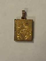 Vintage Gold Tone Book Locket Pendant - Image 4