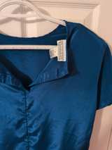 Christie & Jill Teal Satin Blouse - Image 2