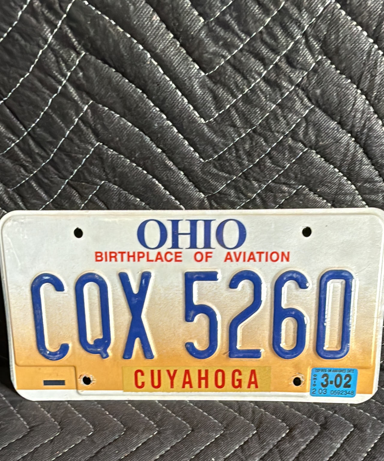 Ohio License Plate CQX 5260