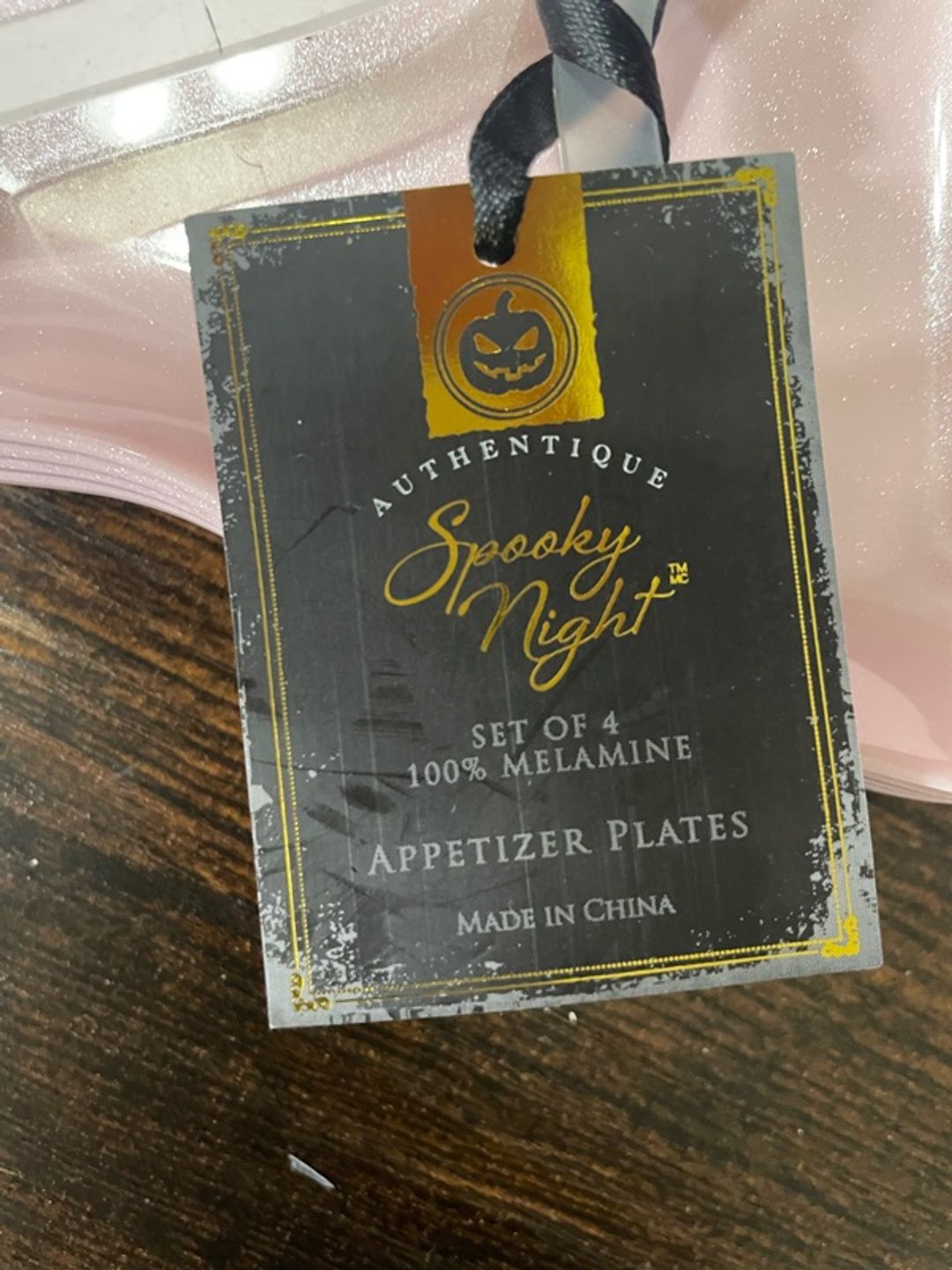 Spooky Night Halloween Melamine Appetizer Plate Set (4 pcs)