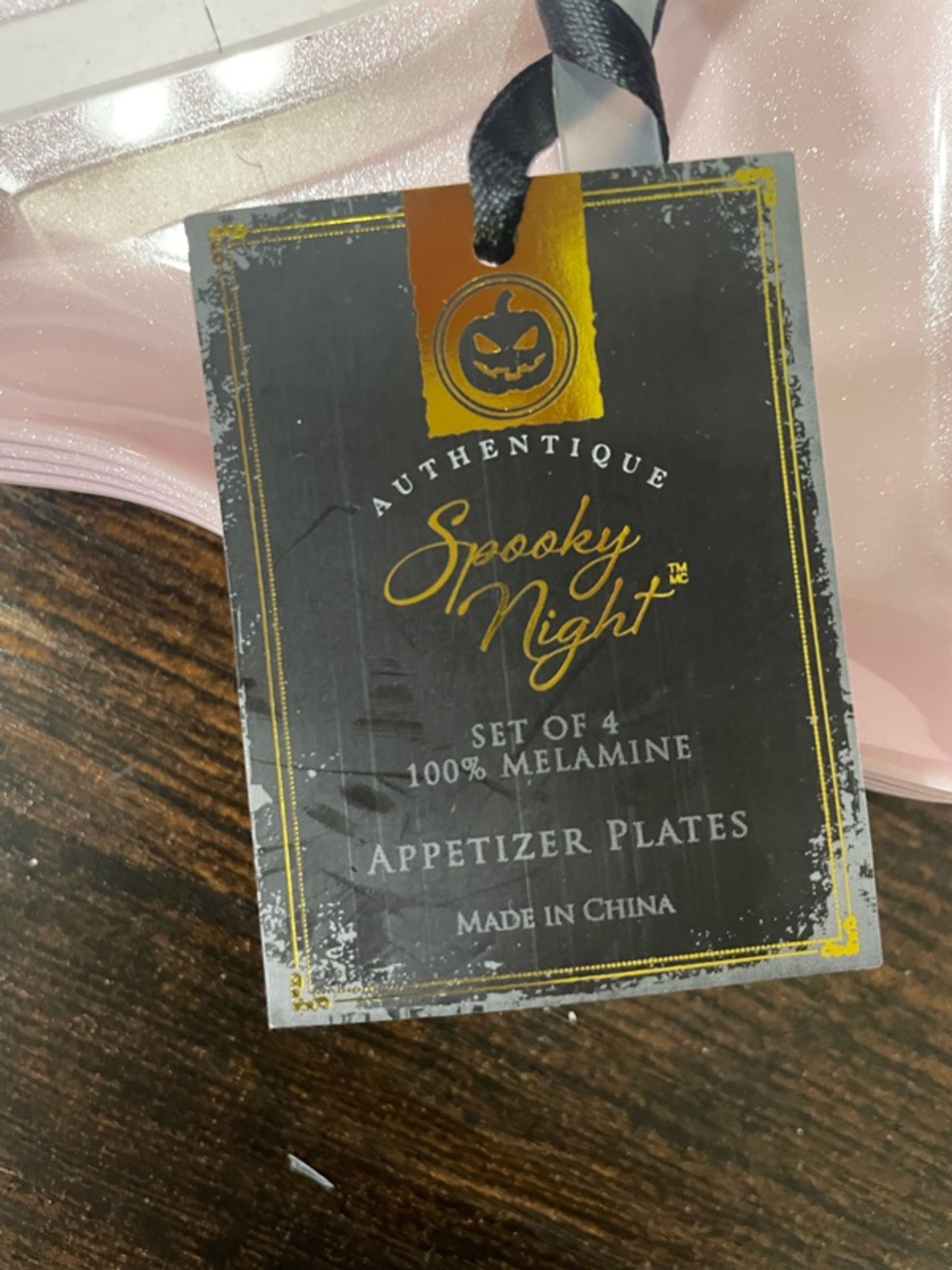 Spooky Night Halloween Melamine Appetizer Plate Set (4 pcs)