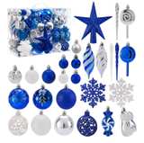 130 Pcs Christmas Ball Ornaments, Christmas Tree Decoration Set Red Christmas - Image 1