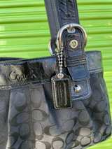 Coach Soho Pleated Black Canvas Tote - Image 7