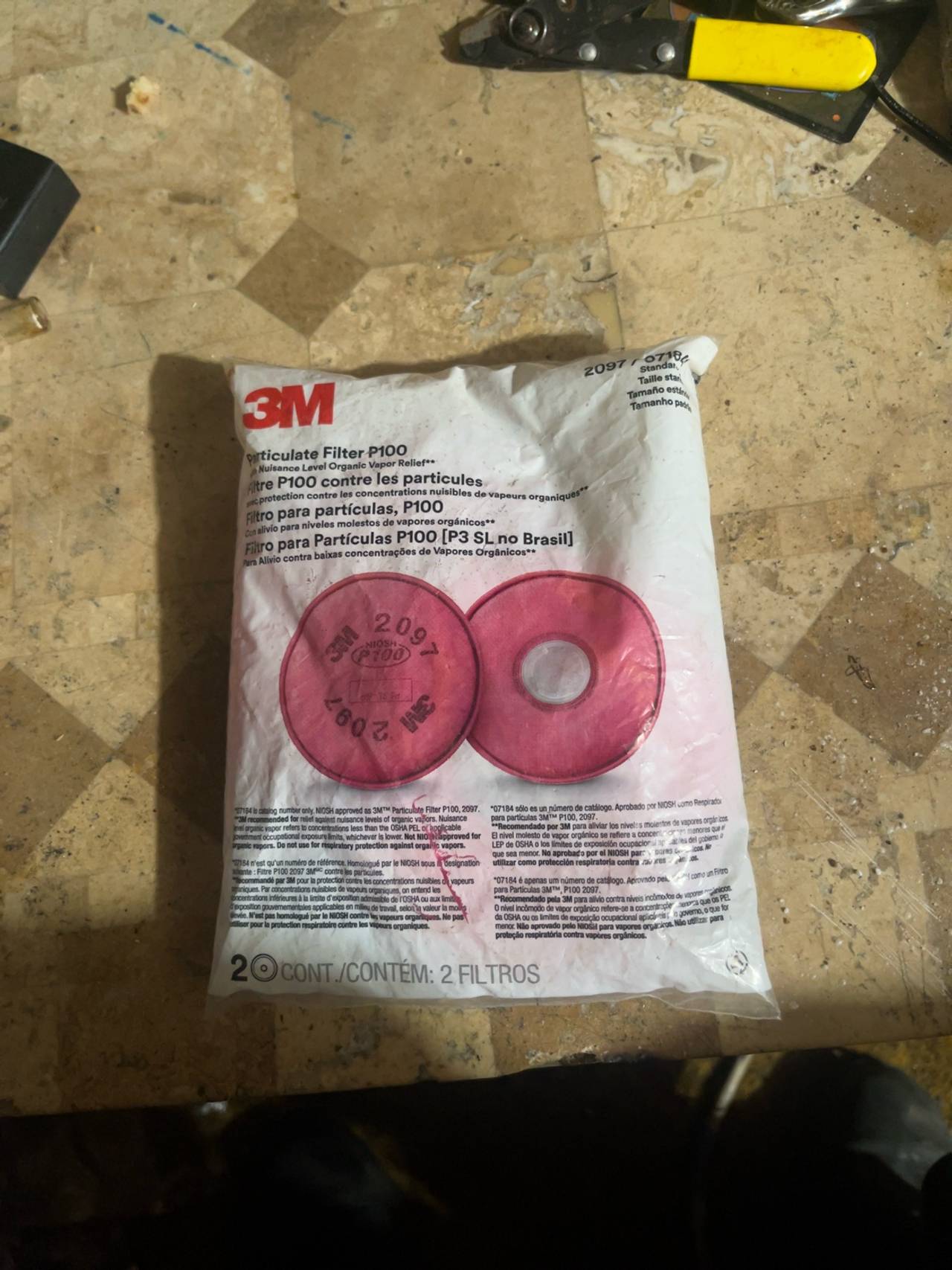 3M 2097 07184 P100 Particulate Filter (2-Pair)