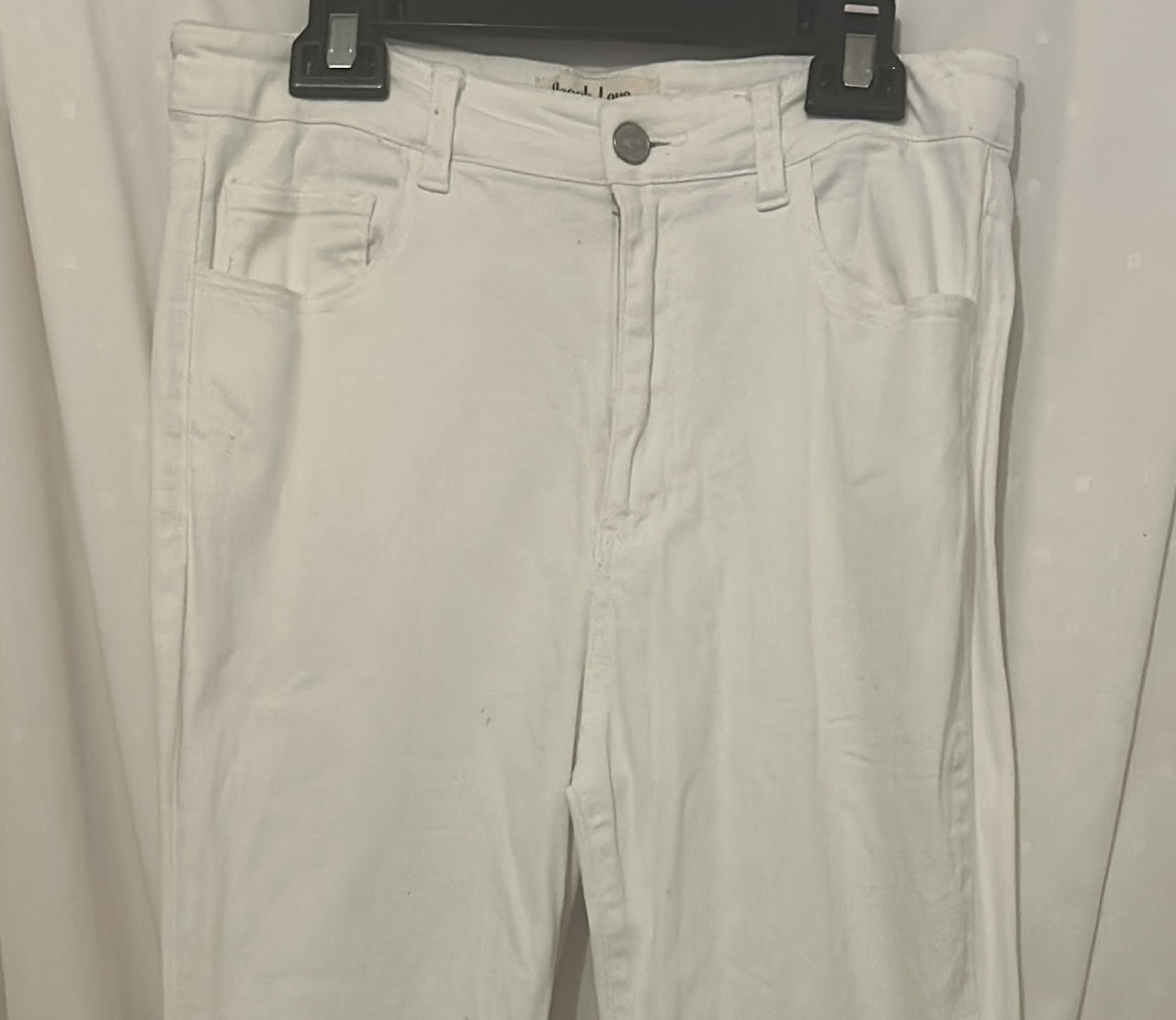 Peach Love White Side Split Bell Bottom Jeans