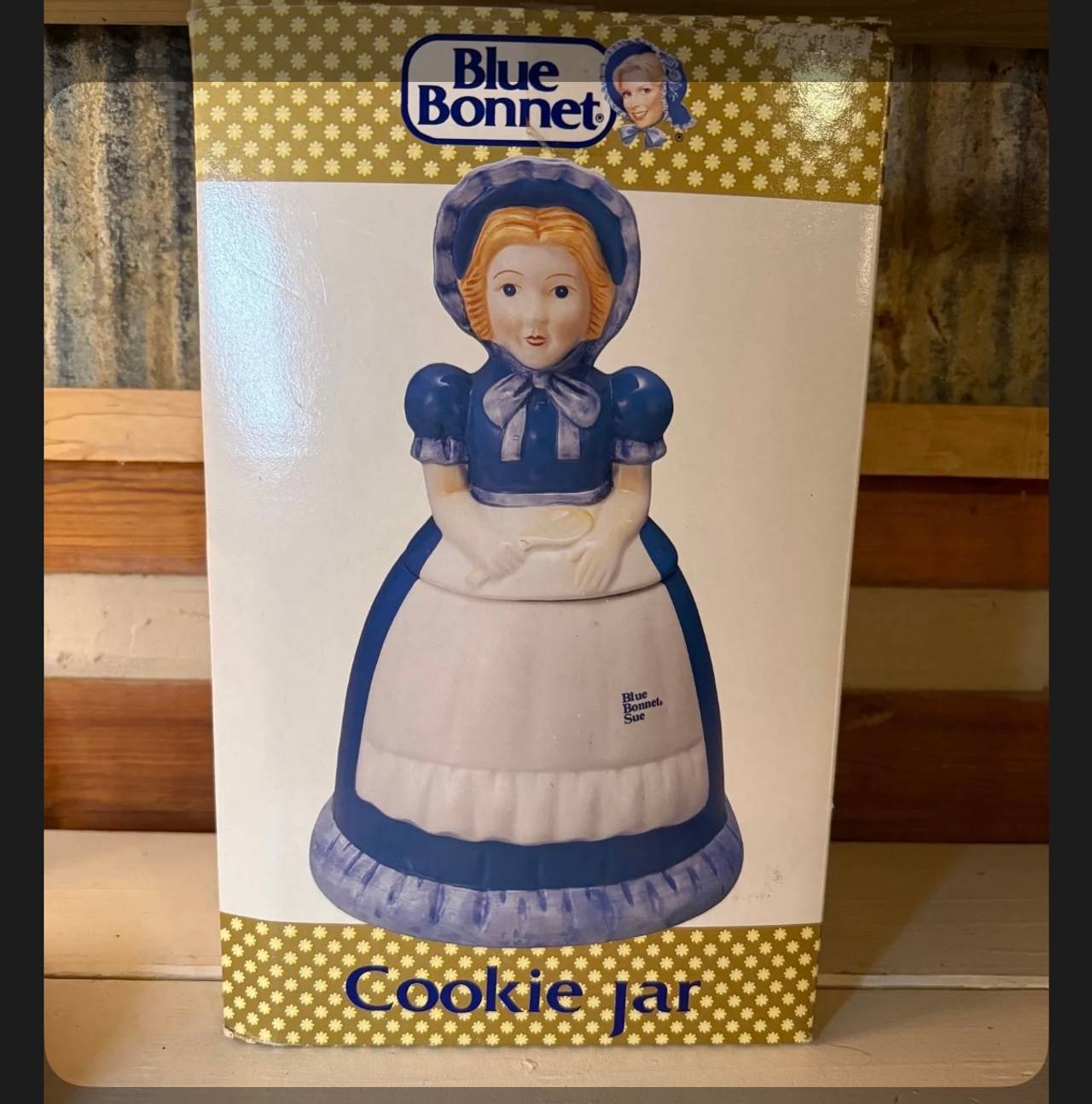 Blue Bonnet Sue Ceramic Cookie Jar