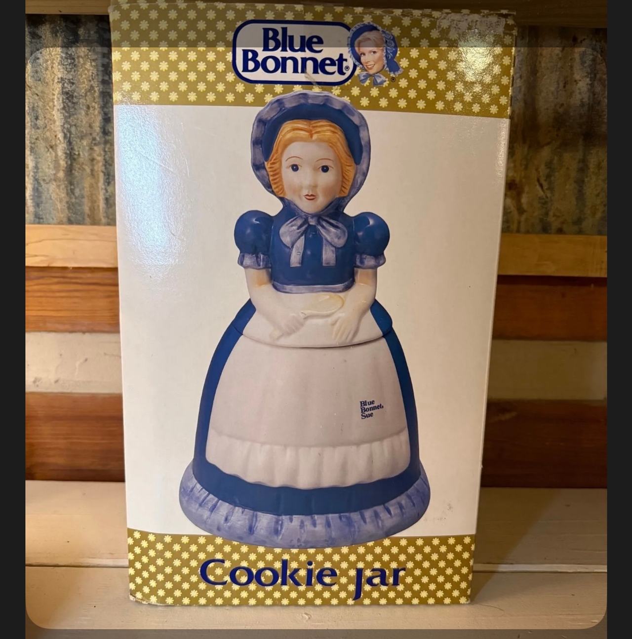 Blue Bonnet Sue Ceramic Cookie Jar