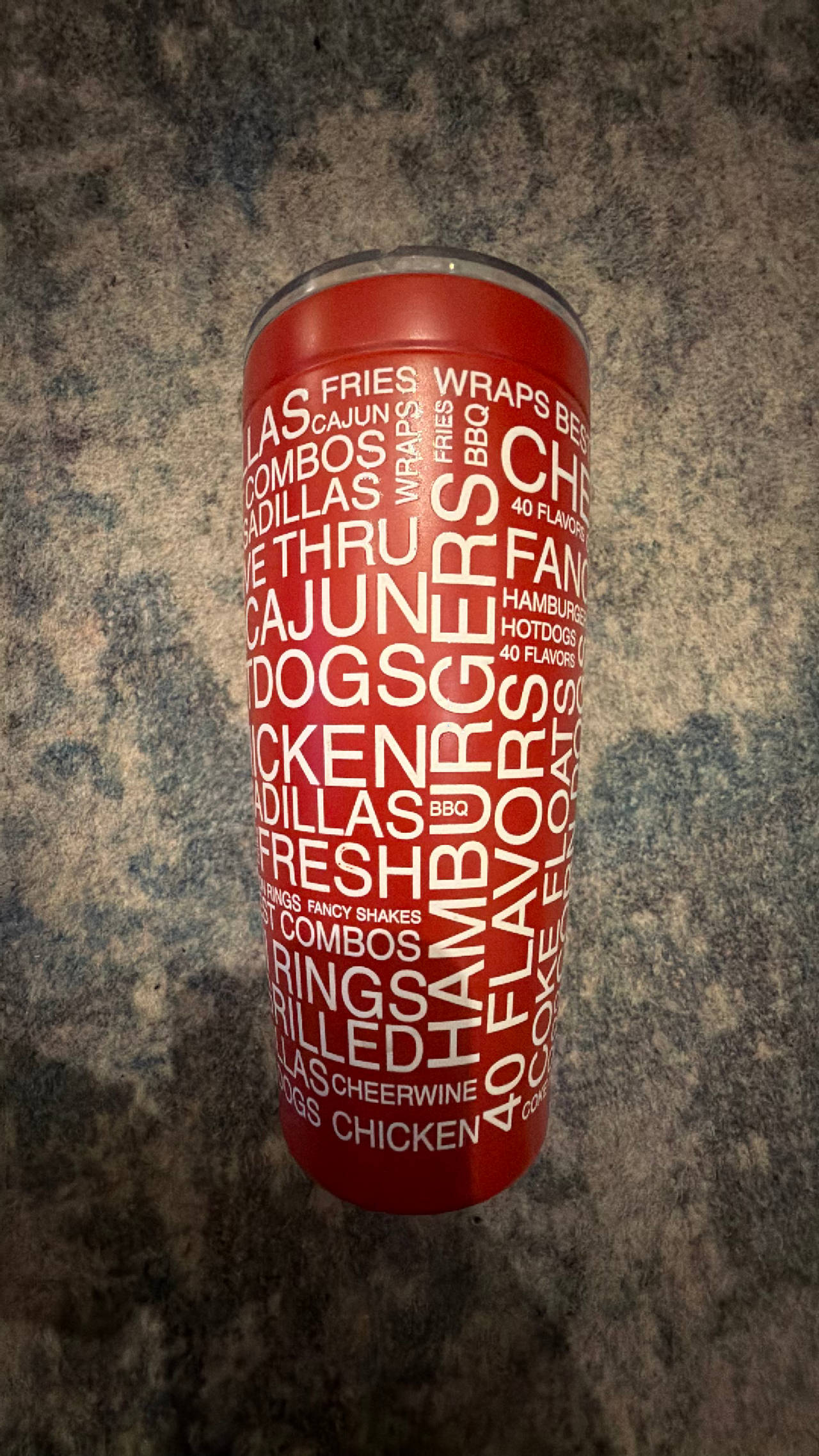 COOK OUT CUSTOM FULL MENU TUMBLER