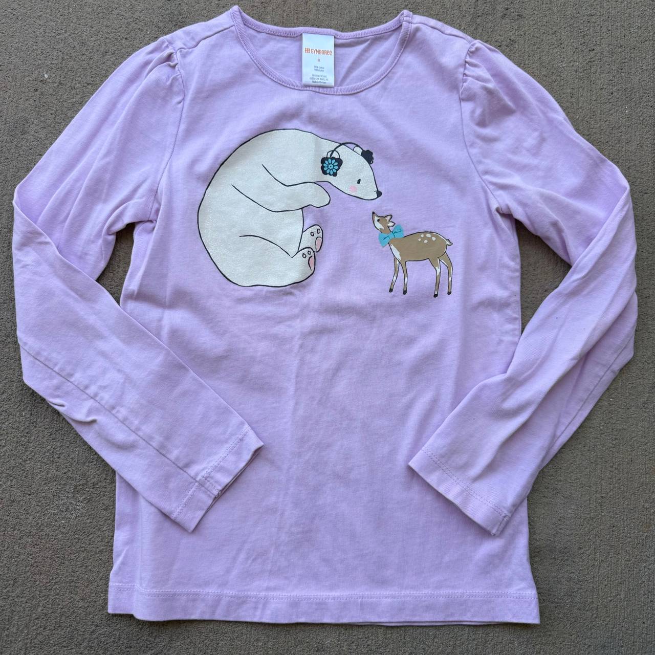 Gymboree Shirt Girls Size 8 Long Sleeve Graphic Tee Purple 