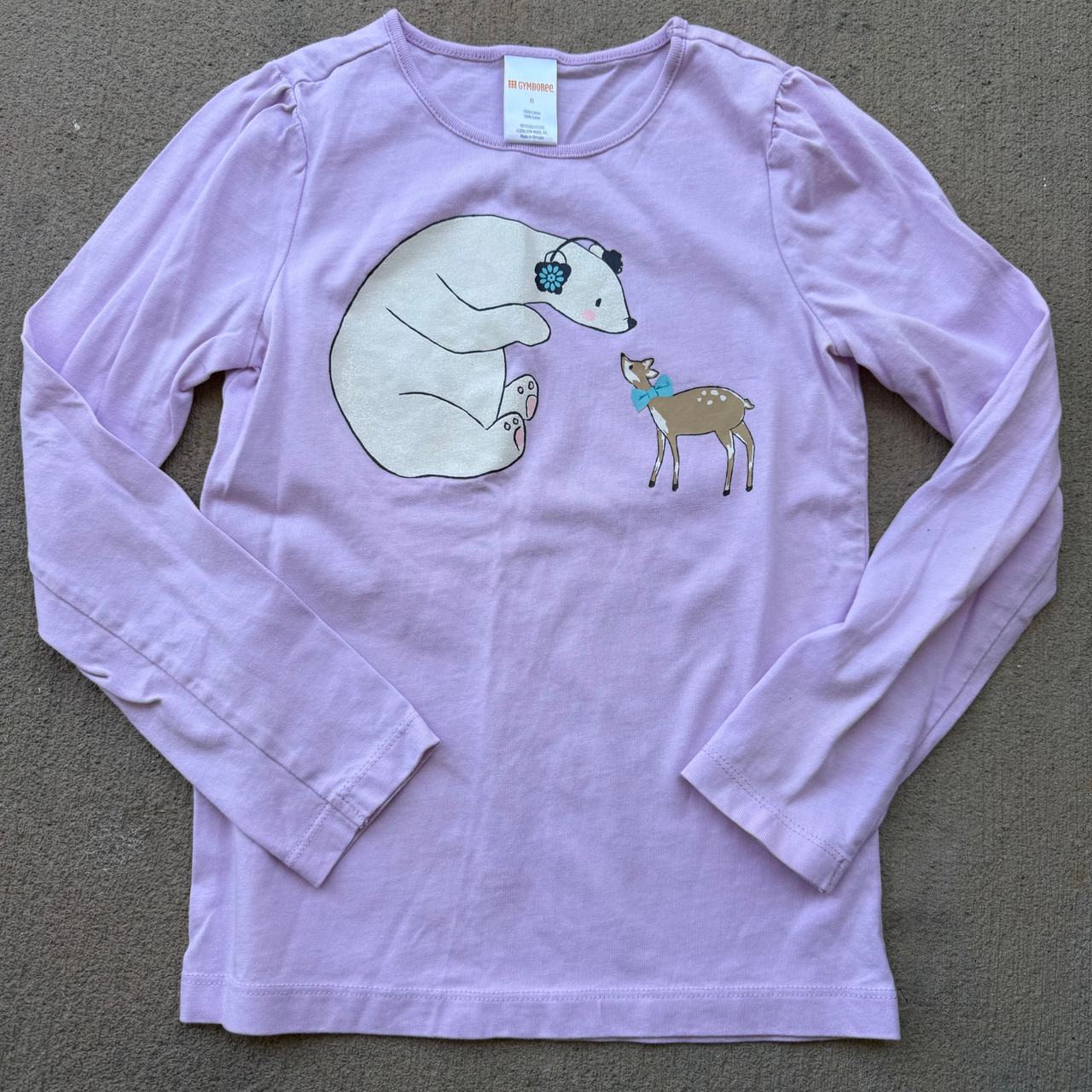 Gymboree Shirt Girls Size 8 Long Sleeve Graphic Tee Purple 