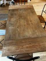 Rustic Wood Dining Table and 6 Metal Chairs Set - Image 2