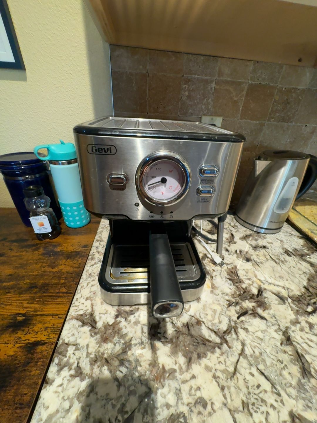 Gevi Espresso Machine 15 Bar Stainless Steel