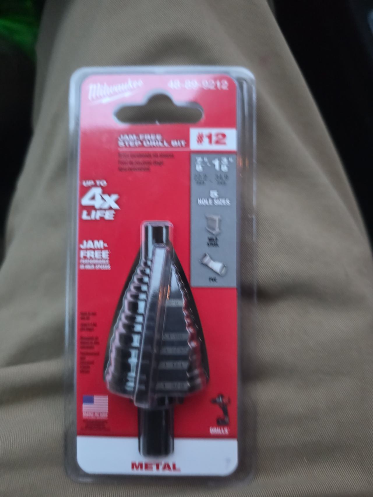 Milwaukee 48-89-9212 #12 Jam-Free Step Drill Bit