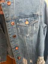 BBJ Los Angeles Distressed Cropped Denim Jacket - Image 7