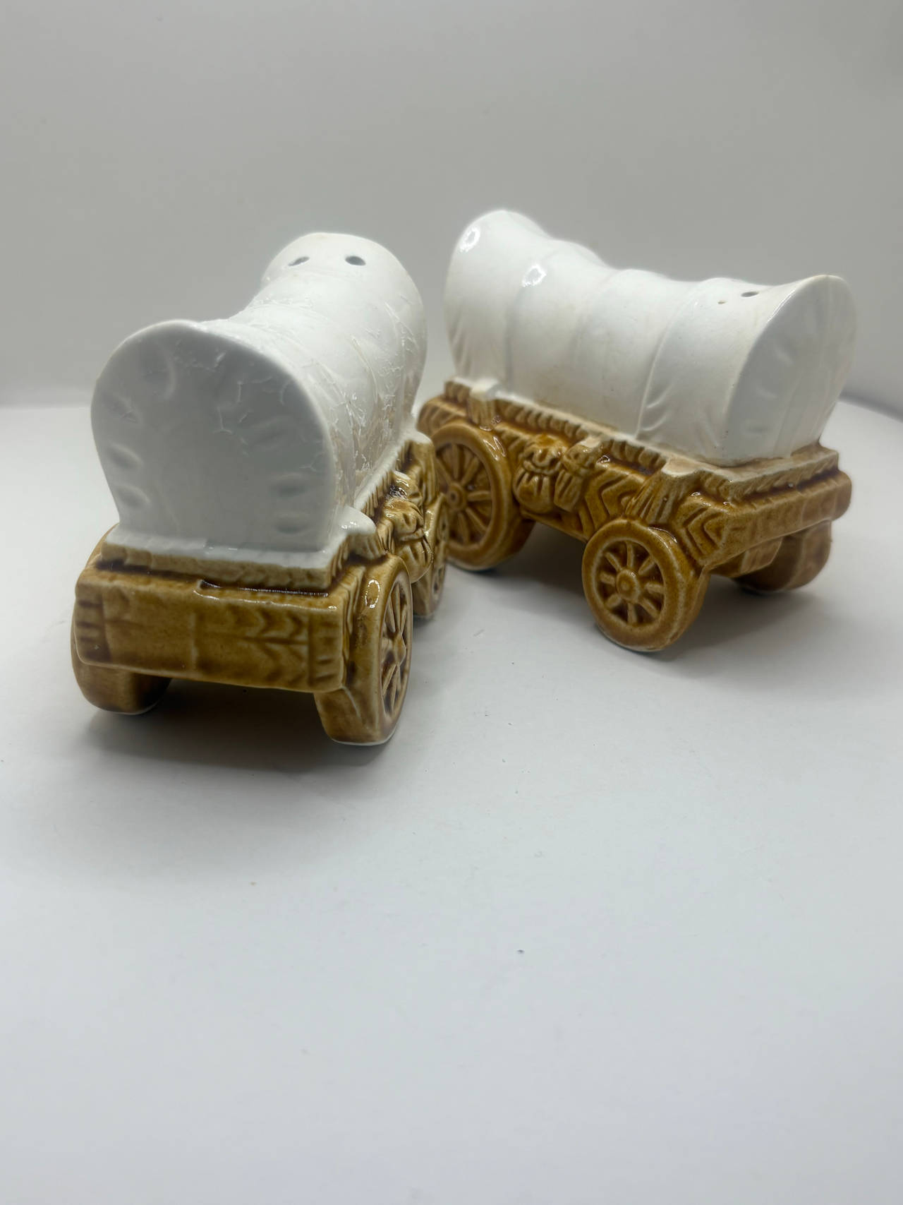 Vintage Covered Wagon Salt and Pepper Shakers